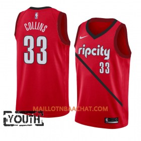 Maillot NBA Portland Trail Blazers Zach Collins 33 2018-19 Nike Rouge Swingman - Enfant